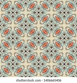 Geometric texture Boho-chic fashion. Abstract geometric ornaments illustration. Pattern for textile, print or web design.