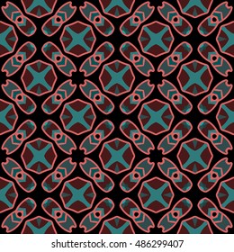 The geometric texture. Boho-chic fashion. Abstract geometric ornaments. Vector illustration. Pattern for textile, print or web design.