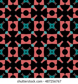 The geometric texture. Boho-chic fashion. Abstract geometric ornaments. Vector illustration. Pattern for textile, print or web design.