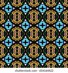 The geometric texture. Boho-chic fashion. Abstract geometric ornaments. Vector illustration. Pattern for textile, print or web design.