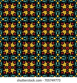 Geometric texture. Boho-chic fashion. Abstract geometric ornaments. Vector illustration. Pattern for textile, print or web design.