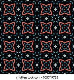 Geometric texture. Boho-chic fashion. Abstract geometric ornaments. Vector illustration. Pattern for textile, print or web design.