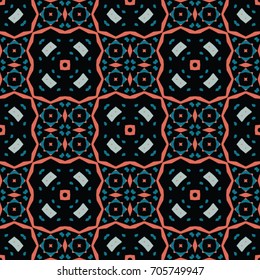 Geometric texture. Boho-chic fashion. Abstract geometric ornaments. Vector illustration. Pattern for textile, print or web design.