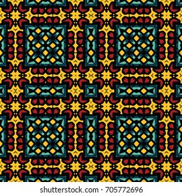 Geometric texture. Boho-chic fashion. Abstract geometric ornaments. Vector illustration. Pattern for textile, print or web design.