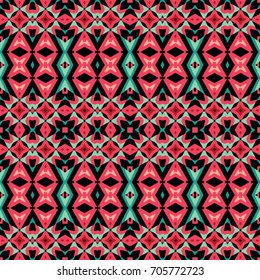 Geometric texture. Boho-chic fashion. Abstract geometric ornaments. Vector illustration. Pattern for textile, print or web design.