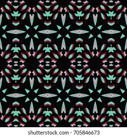 Geometric texture. Boho-chic fashion. Abstract geometric ornaments. Vector illustration. Pattern for textile, print or web design.