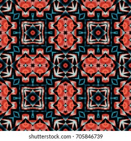 Geometric texture. Boho-chic fashion. Abstract geometric ornaments. Vector illustration. Pattern for textile, print or web design.