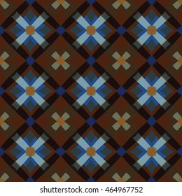 The geometric texture. Boho-chic fashion. Texture for back playing card. Pattern for textile, print or web design. Abstract geometric ornaments. Vector illustration. 