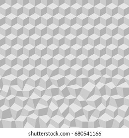 Geometric texture of cubes losing their shape
