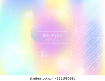 Geometric Texture. Dynamic Flyer. Minimalist Design. Simple Dots. Neon Shape. Soft Iridescent Template. Blue Shiny Background. Magic Screen. Violet Geometric Texture