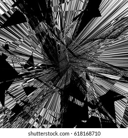 Geometric texture with edgy motif. Abstract shattered, rough pattern. Irregular asymmetric abstract art. Vector illustration