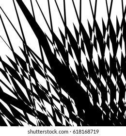 Geometric texture with edgy motif. Abstract shattered, rough pattern. Irregular asymmetric abstract art. Vector illustration