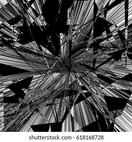 Geometric texture with edgy motif. Abstract shattered, rough pattern. Irregular asymmetric abstract art. Vector illustration