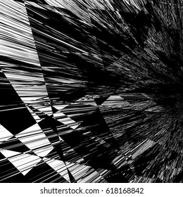Geometric texture with edgy motif. Abstract shattered, rough pattern. Irregular asymmetric abstract art. Vector illustration