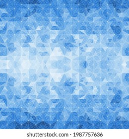 La textura geométrica de los hexágonos. Tonos azules fríos. Diseñado para paquetes de bebidas frías, helados, refrigeradores, presentaciones de negocios, carteles, folletos y folletos. Ilustración vectorial.