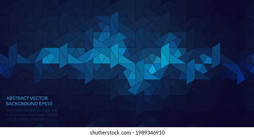 The geometric texture of hexagons. Cold shades of blue. Designed for packs of cold drinks, ice cream, refrigerators, business presentations, posters, brochures and booklets. Vector illustration.