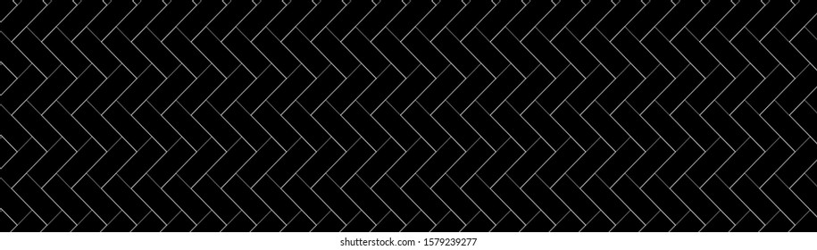 Geometric texture, repeating linear abstract pattern Thin black line seamless vector pattern.Diagonally laid bricks Scandinavian style brick background for kitchen splash back Herringbone pattern