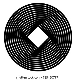 geometric texture transform from circle to square for decoration