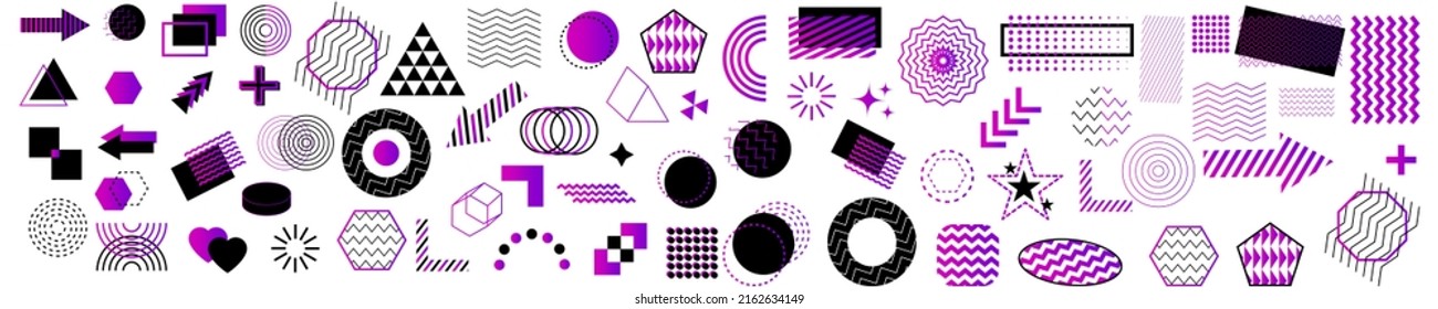 Geometrische Textur. Trendsetter geometrischer Formen Memphis. Vektorgrafik. Stockbild. 