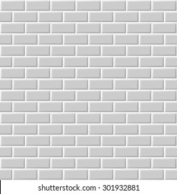Geometric textured pattern - 3d abstract seamless rectangle brick wall texture. Gray and white color flat brickwall. Vector art image illustration background, realistic design, eps10