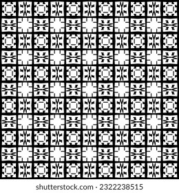 Geometric textures repeat black and white. You can find the seamless background is panel swatches. 