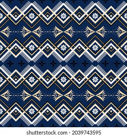 Geometric thai Native ethnic oriental pattern traditional Design for background,carpet,wallpaper,clothing,wrapping,Batik,fabric,Vector,silk, illustration embroidery style.