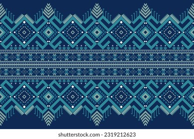 Geometric Thai silk tribal Oriental ethnic seamless pattern traditional background Design for carpet, wallpaper, silk pattern, clothing,wrapping,batik,woven fabric, Vector illustration embroidery 