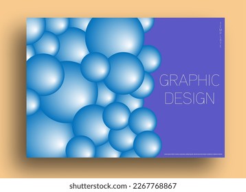 Geometric three-dimensional background. The layout of the cover, poster, banner, poster with a colored sphere. A template for interior design, creative design and creative ideas