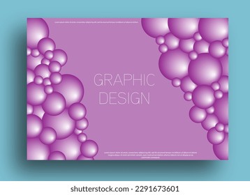 Fondo geométrico tridimensional. La disposición de la portada, afiche, pancarta, afiche con una esfera de colores. Una plantilla de diseño interior, diseño creativo e ideas creativas