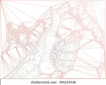 Geometric of thumbs up line on white vector background
