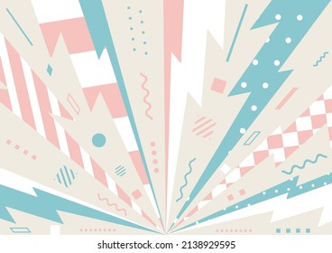 geometric and thunder pattern effect line