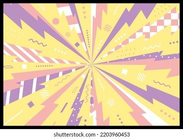 geometric and thunder pattern effect line