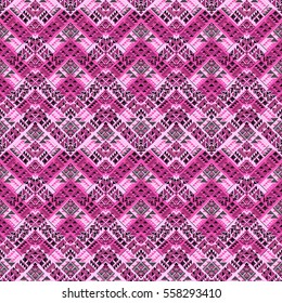 Geometric tie dye pattern tribal ornament geometric elements. Pink ethnic Vector zigzag aztec pattern, cute geometric fashion design.