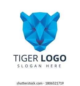 Geometric tiger face logo design