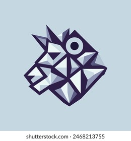 Geometric Tiger Head Abstract polygonal style