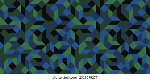 Geometric tile illustration background. Seamless pattern. Vector.