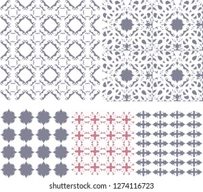 Geometric tile isolated elements patterns set