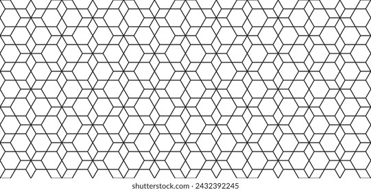 Geometric tile pattern with a mix of hexagon and diamond shapes for a contemporary background. Digital vector illustration resource.