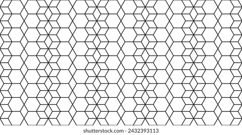 Geometric tile pattern with a mix of hexagon and diamond shapes for a contemporary background. Digital vector illustration resource.