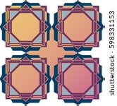 Geometric Tile Pattern Navy & Pink