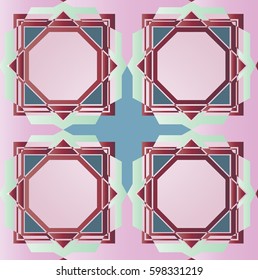 Geometric Tile Pattern Purple & Blue