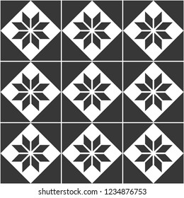 Geometric tile seamless pattern. Scandinavian style. Vector illustration.