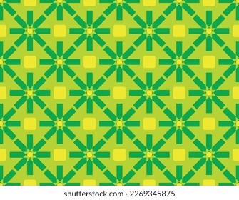Geometric tile vector flowers, botanical sun, modern elegant shape decorative shapes, flower element, cubism soft colors, indigo, orange seamless pattern designed for decoration and womanswear