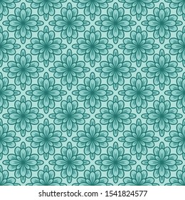 Geometric tiled floral seamless pattern