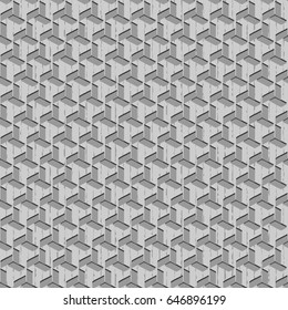 Geometric tiles with a grid of rectangles.Vector seamless pattern.Gray color
