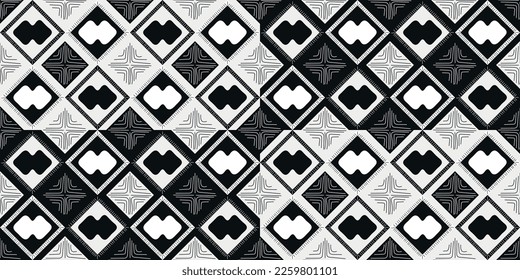 Geometric tiles rhombuses. Vector of a checkerboard pattern and casual rhombuses. Vector print seamless, for design and pattern making.