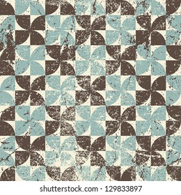 Geometric tiles seamless pattern, retro style colorful vector background.