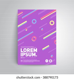 Geometric title sheet design. A4 vector template.