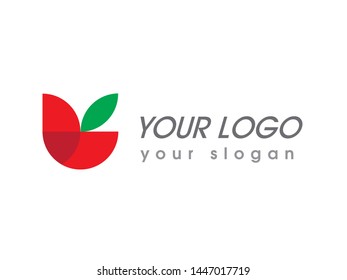 geometric tomato apple logo icon cosmetic biotech  food