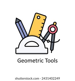 Geometric Tools vector filled outline Icon Design illustration. Graphic Design Symbol on White background EPS 10 File